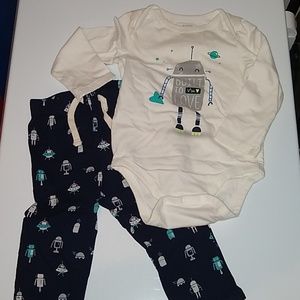 GAP cotton knit pant with matching onesie